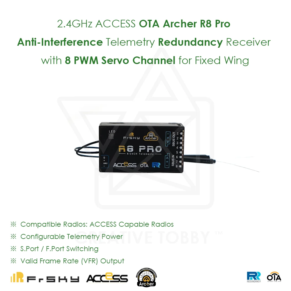 FrSky 2 4 ГГц доступа OTA стрелок R8 Pro анти-помех телеметрии резервирования приемник с 8