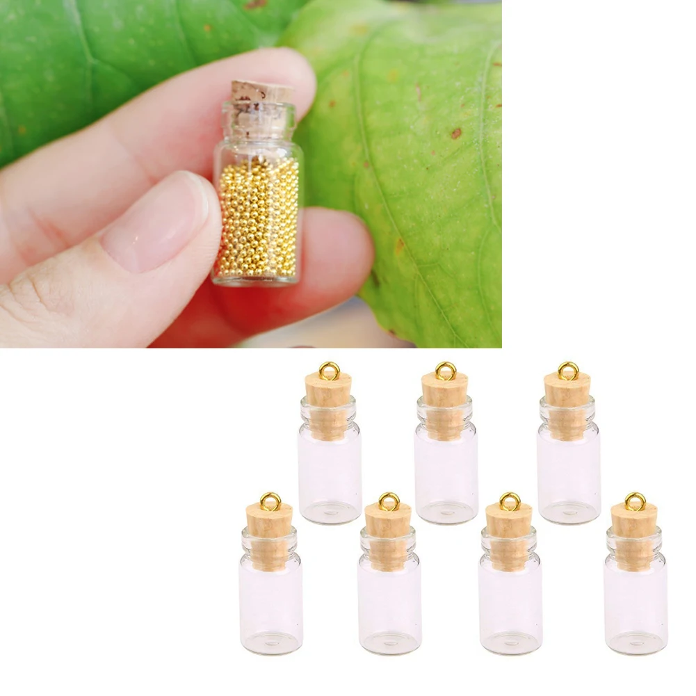 

10Pcs Mini Glass Bottles Small Vials Cork Miniature Clear Glass Jars Multi Usage Cork Stopper Wish Glass (Long Pattern And Cork