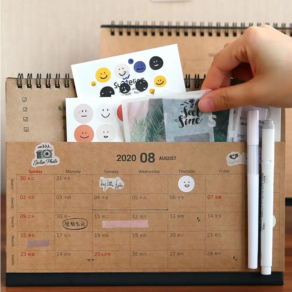 2020 Настольный календарь двухсторонний ежемесячный треугольный складной