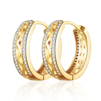 fashion design gold hollow hoop earrings paved aaa zirconia big round circle earrings for women jewelry accessories gifts