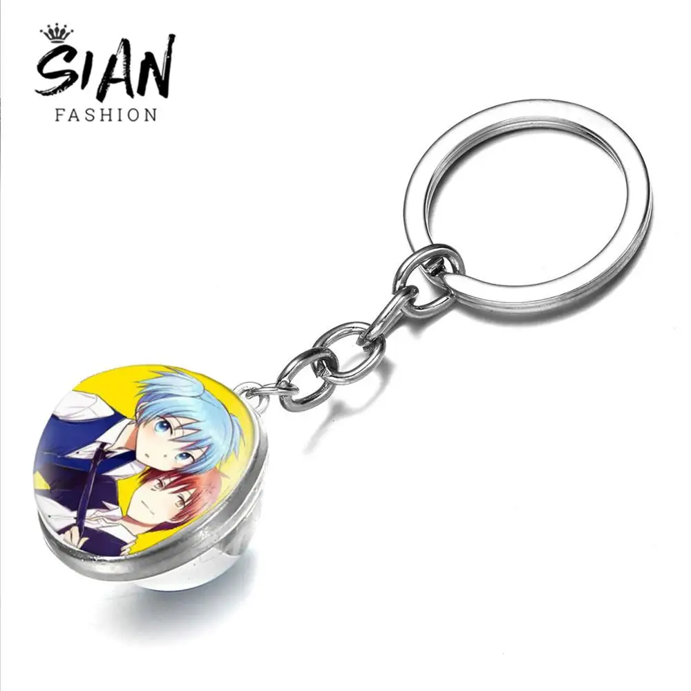 SIAN New Cartoon Assassination Classroom Keychain Double Side Photo Pendant Key Chain Ring Holder Jewelry Collection Accessories | Украшения