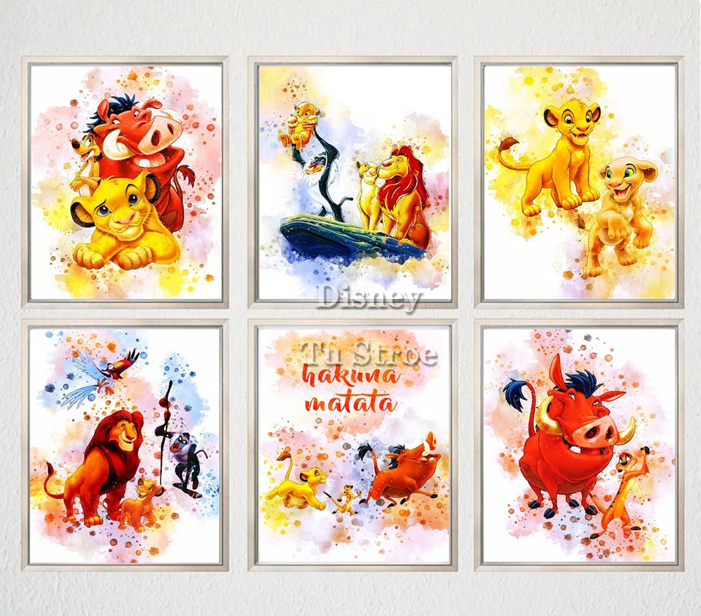 

Disney 5D Diamond Painting Full Round The Lion King Simba Cross Stitch Kits Diamond Mosaic Cartoons Christmas Home Decor