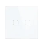 Сенсорный выключатель Esooli европейского стандарта, стеклянная панель, 2 клавиши, 1 канал, сенсорный выключатель, настенный светильник ЕС, переменный ток 170-250 В