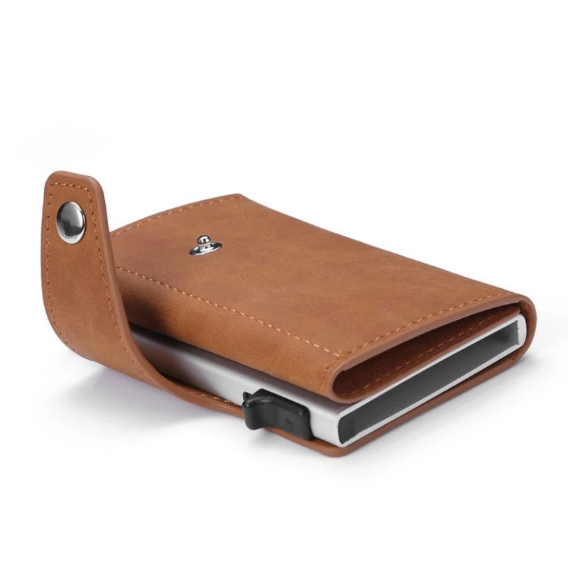 Карбоновый кожаный держатель для карт кошельки мужчин бренд Rfid черный волшебный