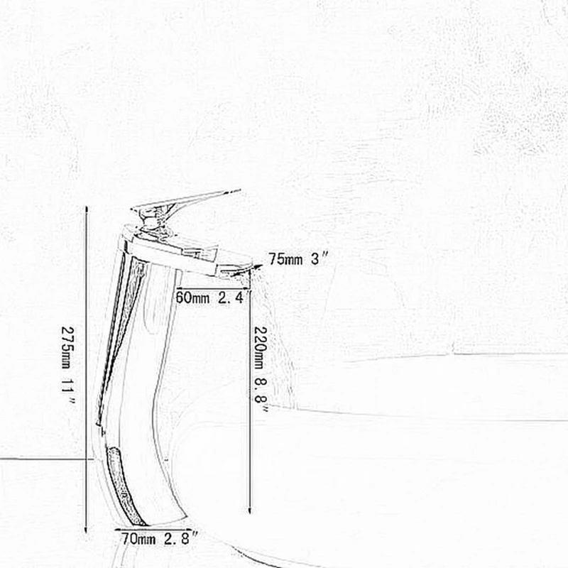 KEMAIDI полированный хромированный смеситель водопад для ванной раковины одна