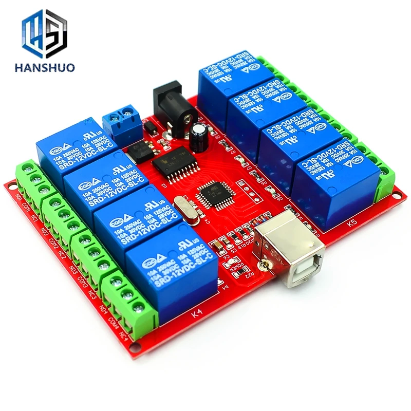 5 в 12 1 2 4 8 канальный USB релейный переключатель управления программируемое