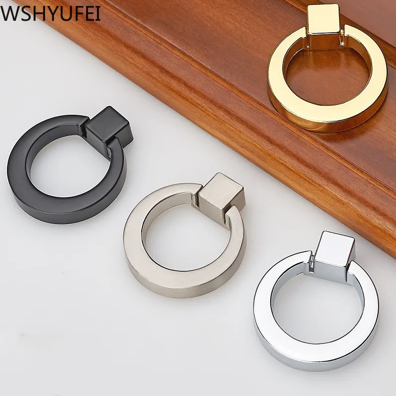 2 шт \ Лот круглые ручки цвет золотой серебряный черный кольцо цинковый сплав