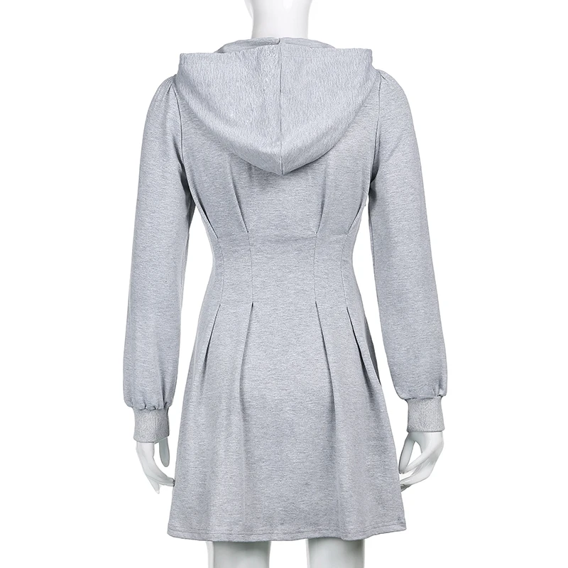 

2021 New Padded Drawstring Hooded Women's Spring Autumn Dress Long Sleeve Korean Loose Top Tide Super Jacket Y239