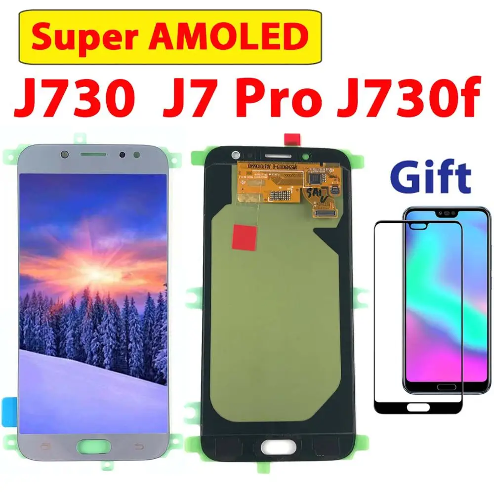 ЖК дисплей Super AMOLED для SAMSUNG Galaxy J7 Pro J730 сенсорный экран дигитайзер 2017 J730F в сборе