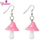 Серьги в виде грибов женские, Крючки ручной работы из пластика с имитацией грибов, ювелирные изделия, аксессуары