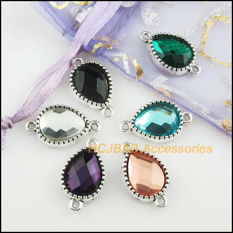 Модные 12 шт. Тибетский серебристый цвет с украшением в виде кристаллов