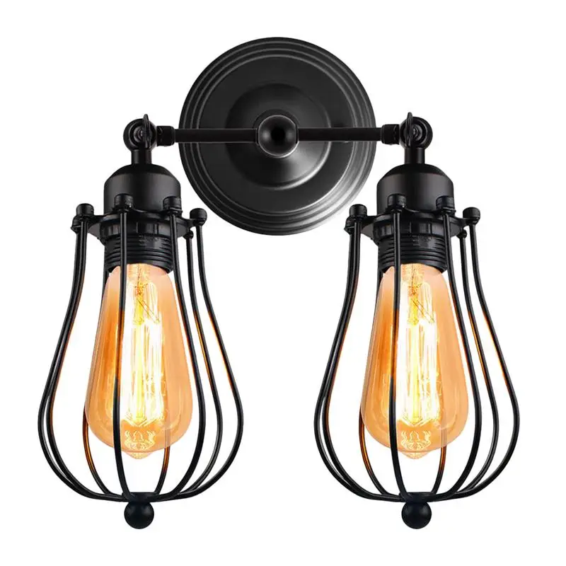 Ретро настенный светильник E27 двухголовый креативный художественный