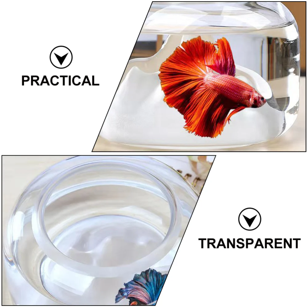

1Pc Fish Tank Rockery Built-in Household Fish Tank Desktop Aquarium Transparent