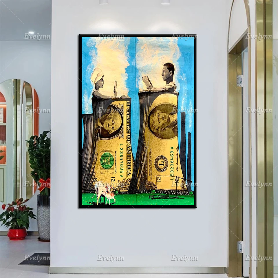 

Graffiti Dollar Sauna Bathe Street Art Poster And Prints On Canvas Wall Art Modular Pictures Living Room Bedroom Home Decoration