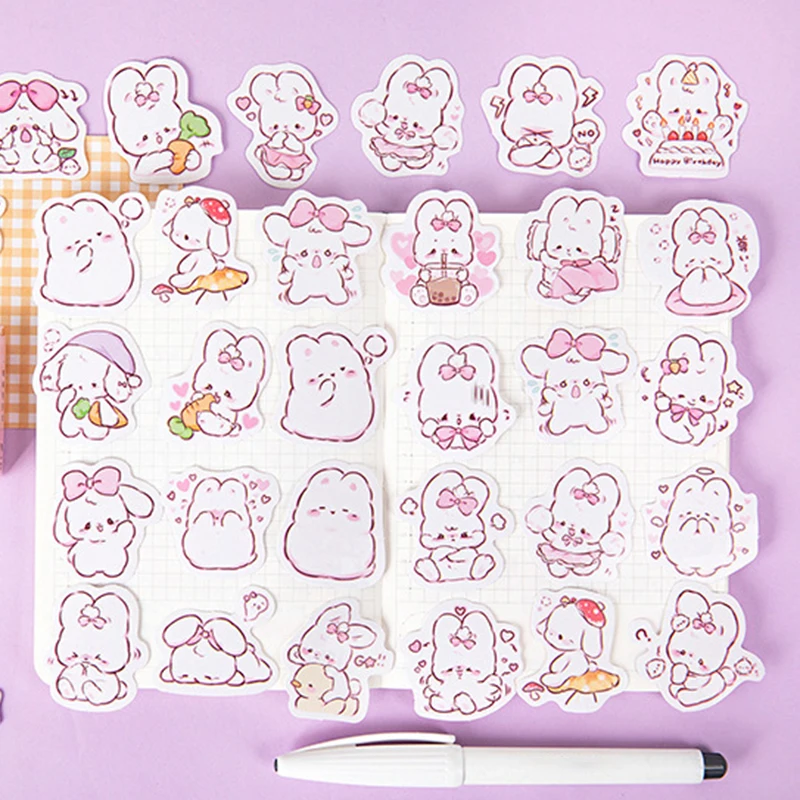 45 шт./компл. Kawaii Bunny Mini бумажная наклейка для творчества Ablum дневник в стиле