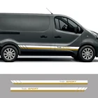 Наклейки на двери автомобиля 2 шт. для Renault Trafic 3 2 MK1 MK2 MK3, аксессуары для тюнинга, наклейки с боковыми полосками для автофургона, графическая виниловая пленка, наклейки