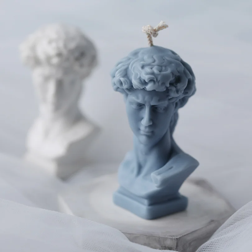 

LOVE'N custom LV0123S пластырь портрет восковая скульптура голова Давида свеча силиконовая форма для мыла