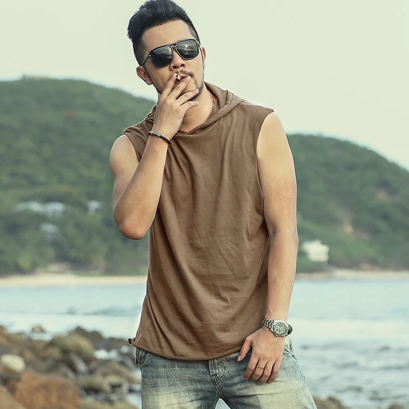 Новая модная мужская футболка с круглым воротником Европейский спортивный жилет