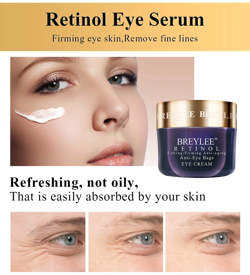 Breylee Retinol крем для лица крем от морщин набор для ухода за кожей с омолаживающим эффектом Сыворотка для лица крем для глаз удаляет мелкую линию морщин затягивает увлажнение