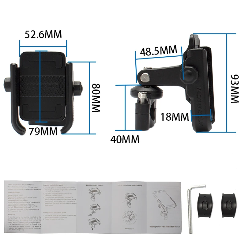 motowolf motor bike bicycle motorcycle phone mount holder 360 degrees rotation phone holder for iphone samsung xiaomi universal free global shipping