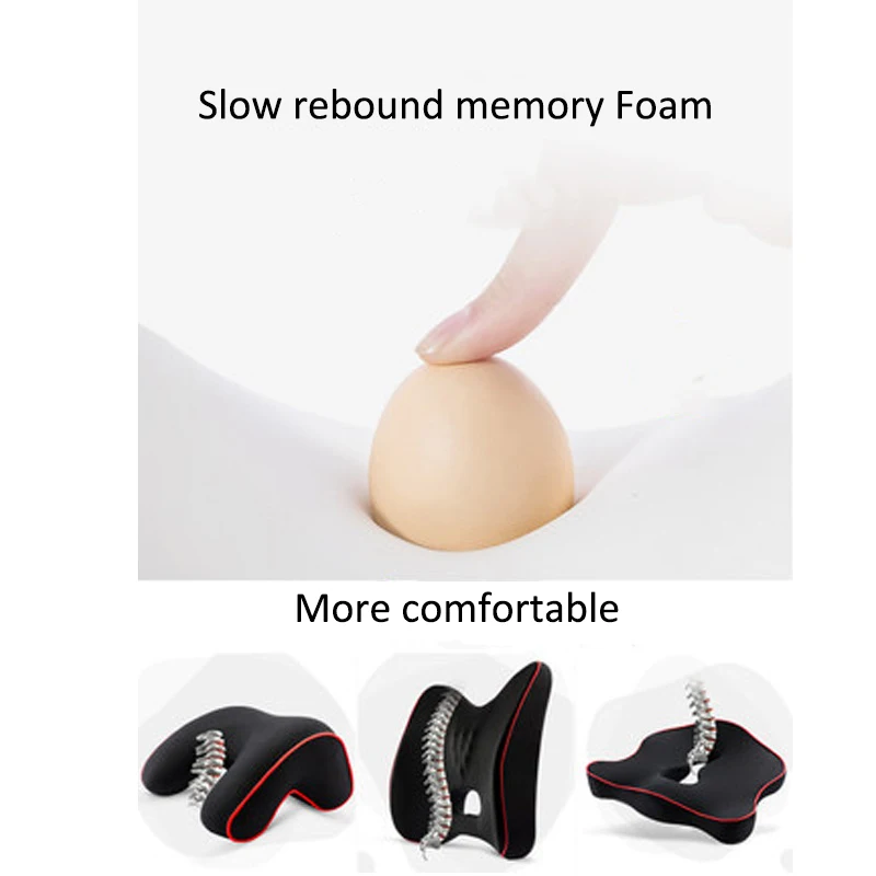 

Memory Foam Car Pillow Headrest Hips Seat Cushion Protect Neck Cervical Vertebra Auto Back Support Cushion Car Seat Waist Sets