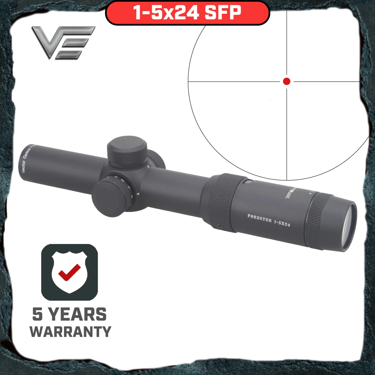 Векторная оптика Forester 1-5X24 IR Rifle Scope супер яркий ясный Edgeless изображение Высокое качество 30 мм Rilfescope для охоты съемки