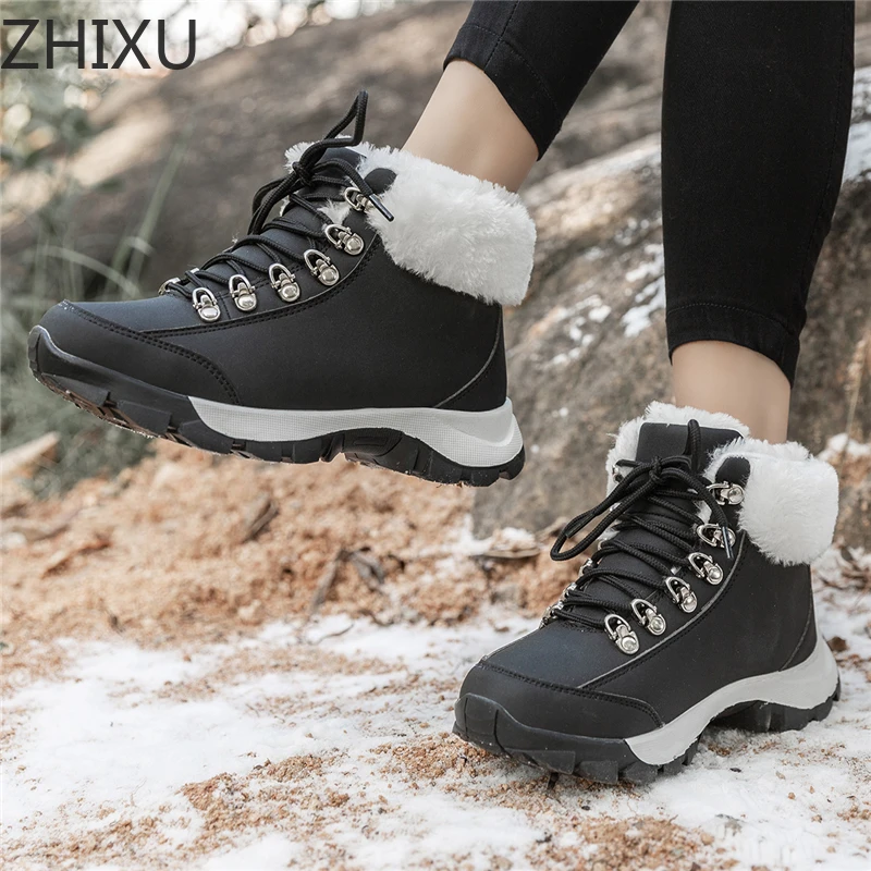 

Женская зимняя спортивная обувь, кроссовки для бега, женские теплые зимние ботильоны, черные теннисные Женские повседневные ботинки на пла...