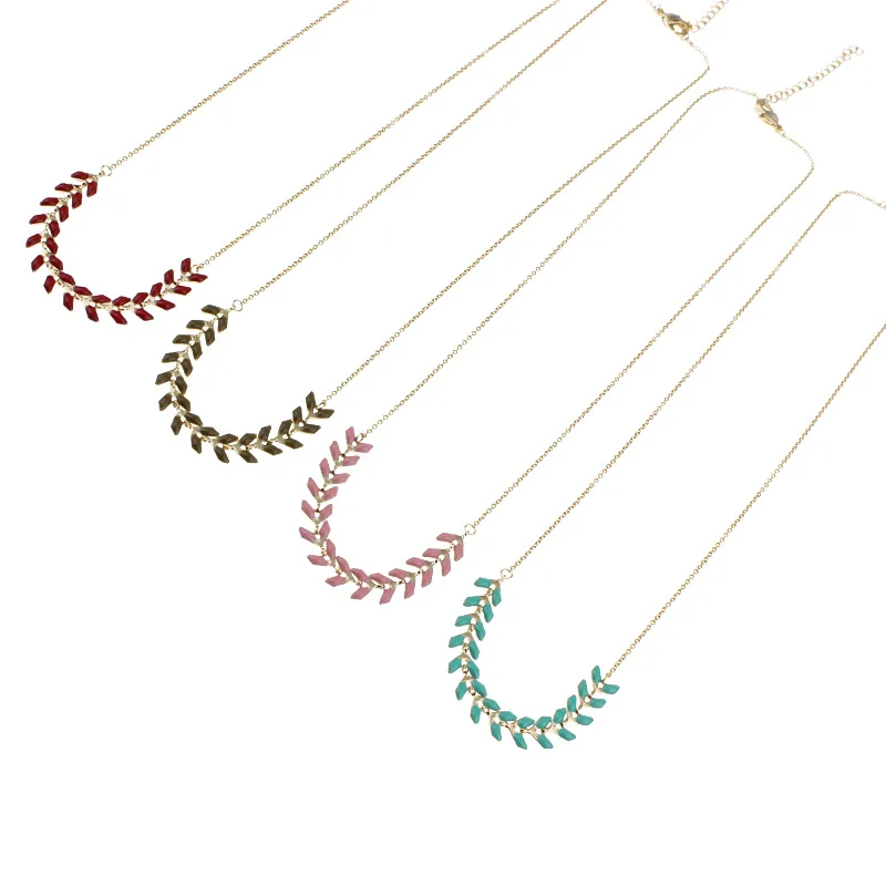 В богемном стиле Капли краски листья двухсторонняя падение кулон с маслом