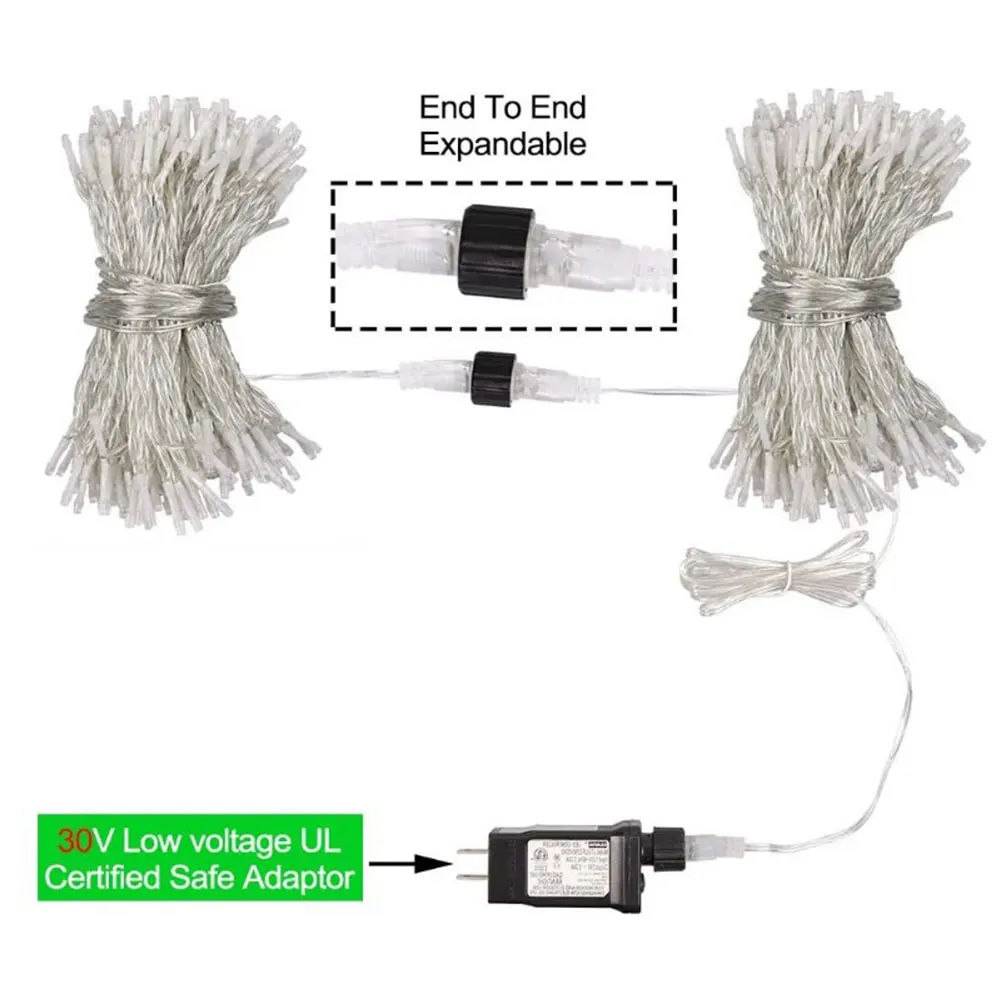 

LED String Lights Waterproof Dimmable Curtain Fairy Lights With Adjustable Lights Modes For Home Party Festival Tree Lights