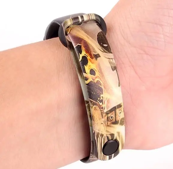 JP Anime One Piece Fire Fist Ace Watchband Replacement Band For Xiaomi Mi 5 6 Silicone Wrist Strap Miband 3 4 | Украшения и