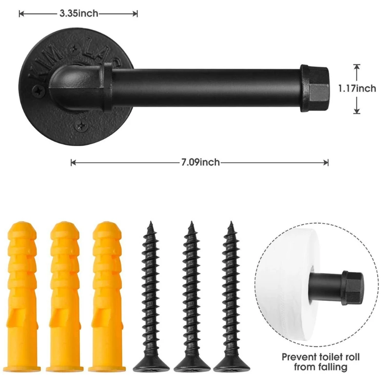 Рустикальный держатель для туалетной бумаги в индустриальном стиле сверхмощный