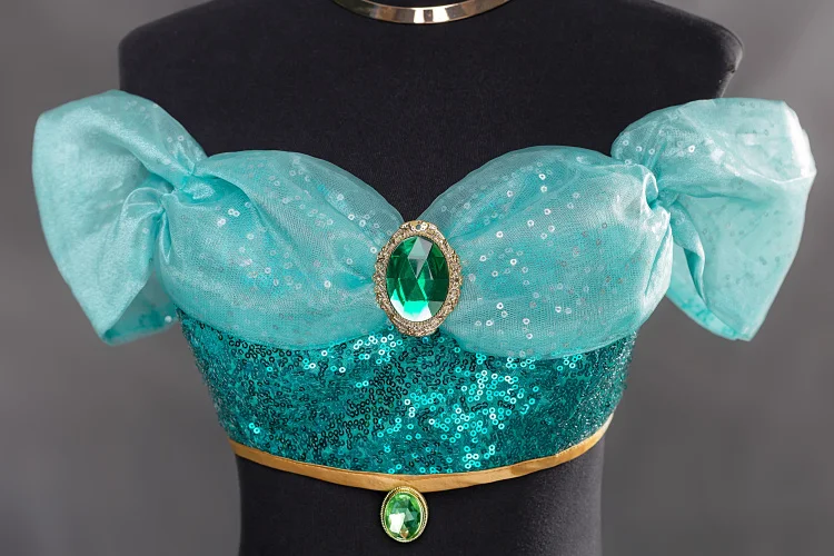 Сексуальное платье принцессы жасмин Алладин Косплей костюмы женские синие брюки