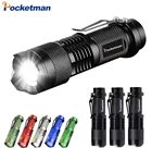 Портативный светодиодный мини-фонарик Q5, тактическая светодиодная лампа, фонасветильник с регулируемым фокусом, масштабисветильник для пеших прогулок, кемпинга, отключения мощности