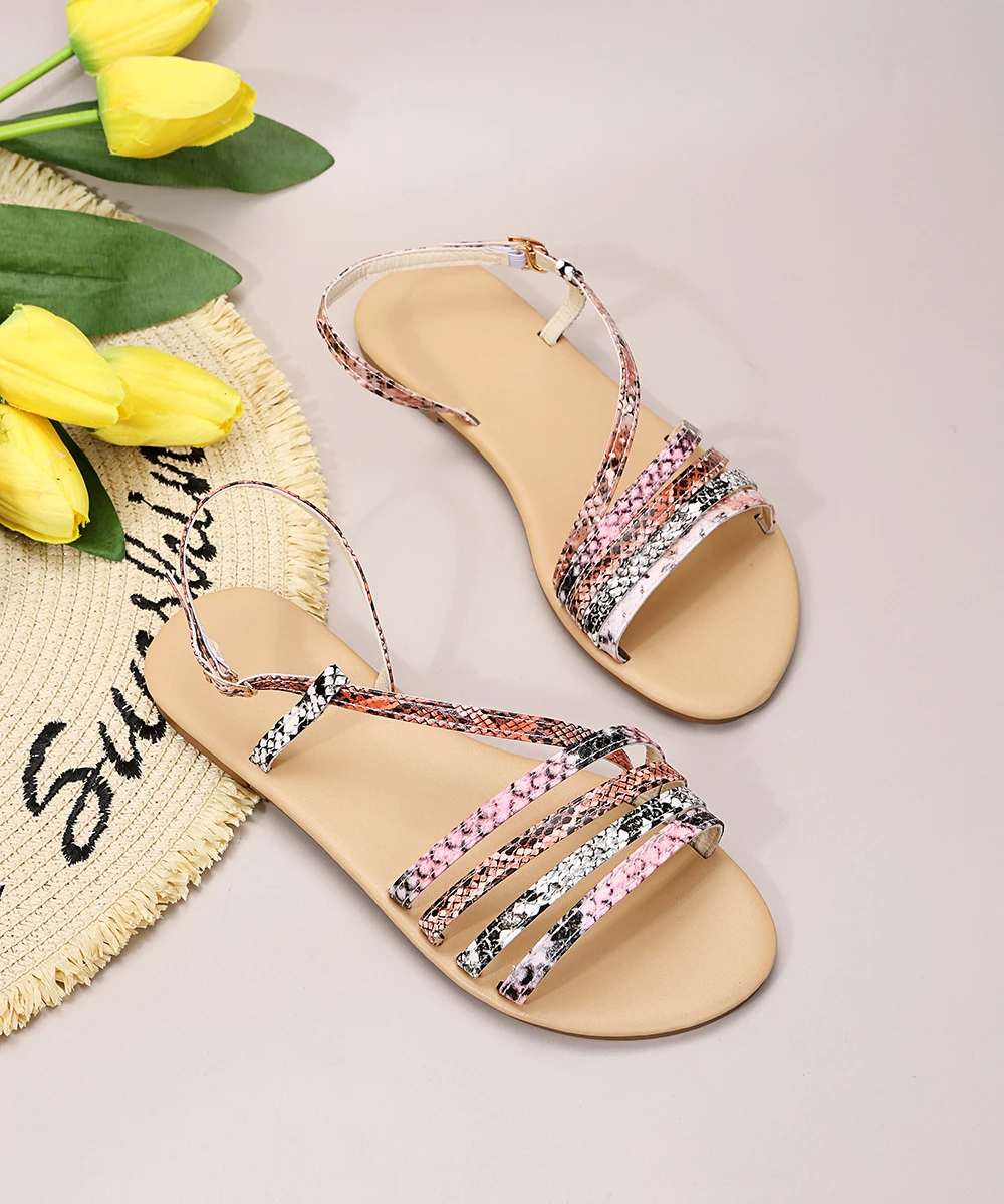 

Summer Women's Sandals 2021 New Toe Roman Strap Buckle Strap Sandals Women's Large Size 35-44 Women's Shoes Zapatos De Mujer