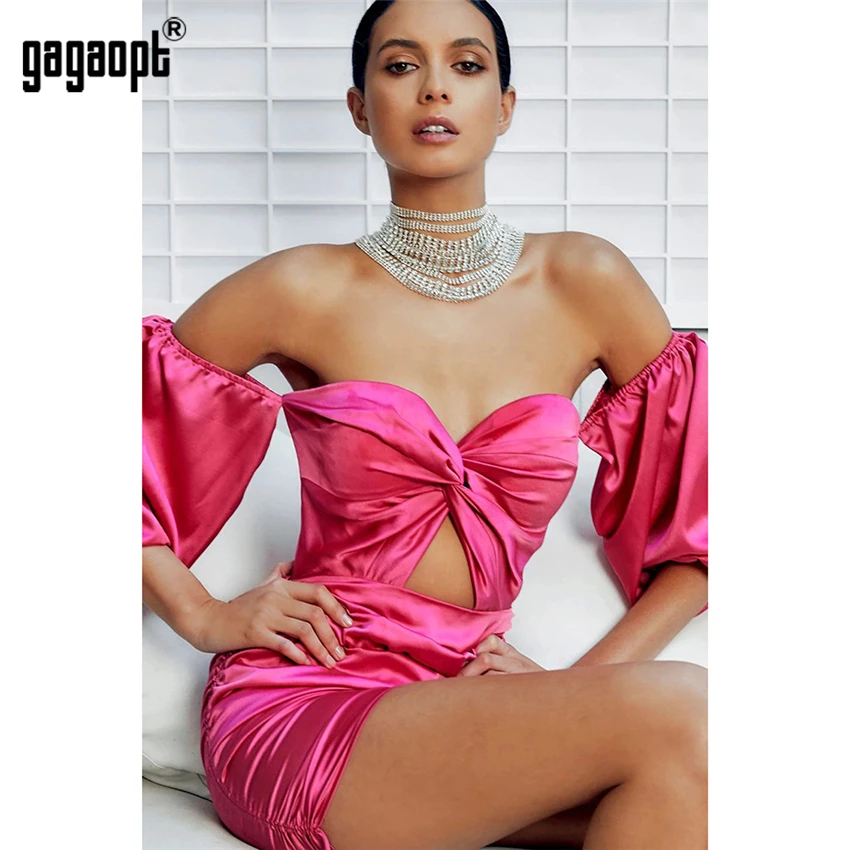 Женское платье с рукавами-фонариками Gagaopt облегающее женское Платья для