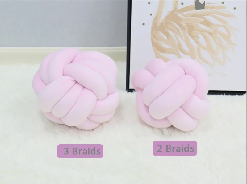 Pink-3 braids 3 косички/2 косички тканые Детские Декор детской кроватки завязанная узлом, заплетенная плюшевая детская колыбель Декор новорожденный подарок подушка - Цвет: Pink-3 braids