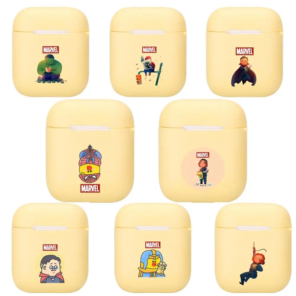 Силиконовый чехол с героями мультфильмов Мстители Marvel для Apple Airpods 1/2 защитный