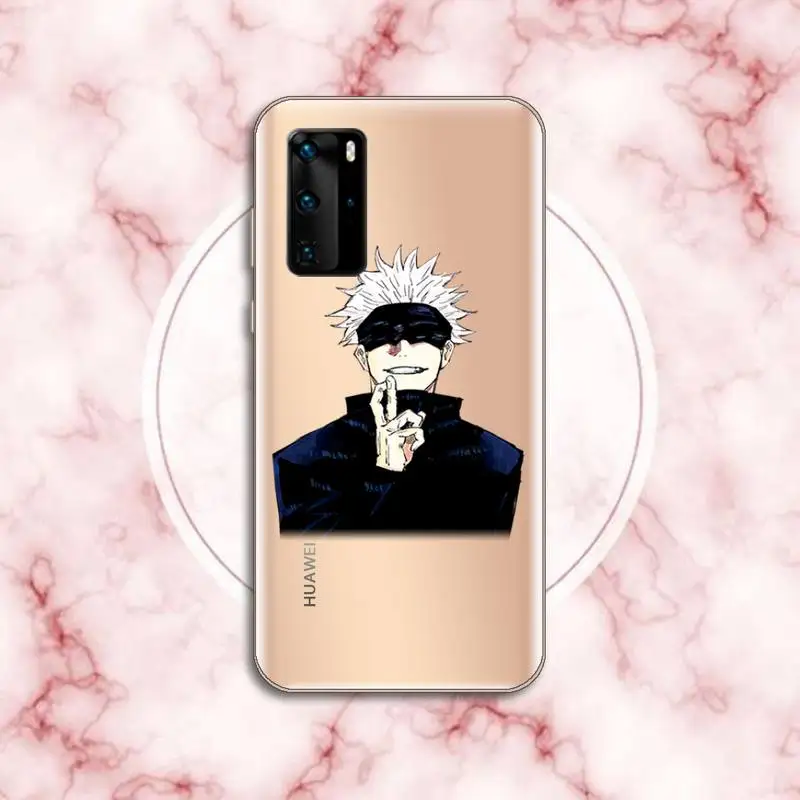 

Jujutsu Kaisen Satoru Gojo anime Phone Case Transparent for Huawei P20 P30 P40 lite pro P smart 2019 honor 8x 10i