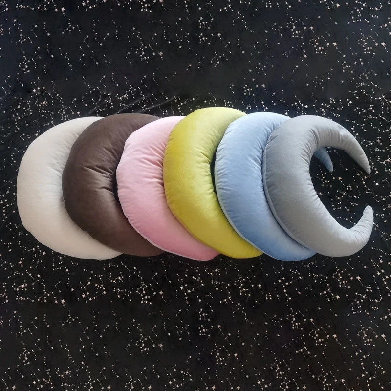 10 Pcs/Set accesorios de fotograf&iacute;a reci&eacute;n nacido beb&eacute; posando media luna almohada + estrellas + cuadrado Kit de almohada ni&ntilde;os sesi&oacute;n de fotos Fotografi-4