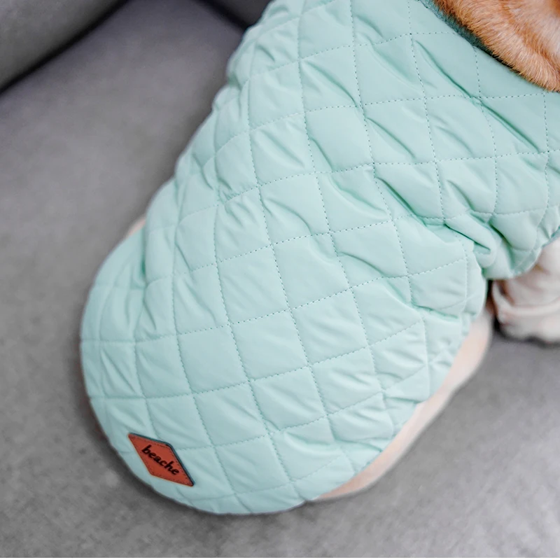 Хлопковый костюм в клетку с бриллиантами для домашних животных утепленная