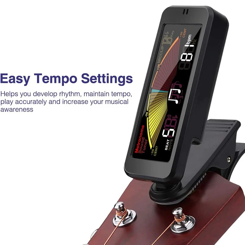 

3 In1 Guitar Tuner Large LCD Display Metronome Generator with Clip for Chromatic Guitar Bass Ukulele Violin