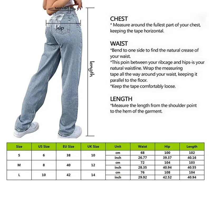 

Girls Butterfly Print Denim Pants Women Y2K Jeans Female Fashion Vintage High Waisted Trouser Harajuku Capris Streetwear