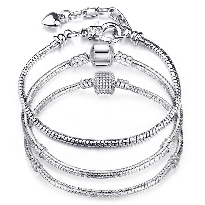 Серебряная цепочка в виде змеи скрытые украшения пряжки браслеты для женщин бусы