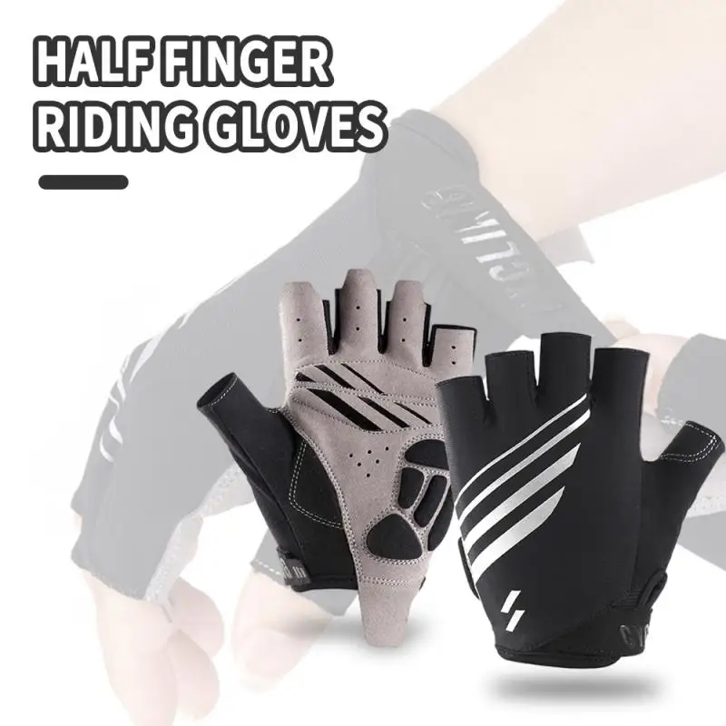 

Nylon Cycling Half Finger Gloves Anti-slip Anti-sweat Men Women Breathable Anti-shock Sports Gloves Bike Gear Bicycle Equipment