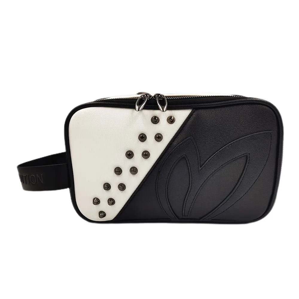 

Golf Handbag PU Leather Rivet Zipper Portable Accessory Storage Bag Golf Rangefinder Bag key Mobile Phone Bag