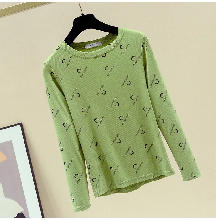 

Women's Long Sleeve Autumn T Shirt Ladies Casual Print Loose High Quality Cotton Pullover Tops T-shirt Poleras Mujer 2020