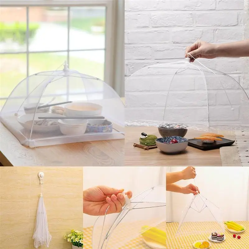 Крышка для еды Складная многоразовая сетчатая пищевых продуктов 6 шт. зонт