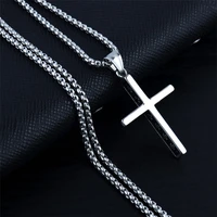 simple cross pendant necklace for women men vintage punk jewelry chain on the neck statement necklace christian ornament gifts