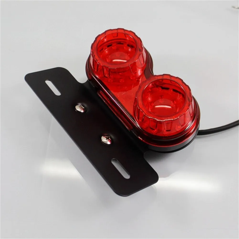 1pc Motorcycle LED Dual Twin Brake Tail Turn Signal License Plate Integrated Light Indicator For ATVs Dirt Bike Custom Chopper |