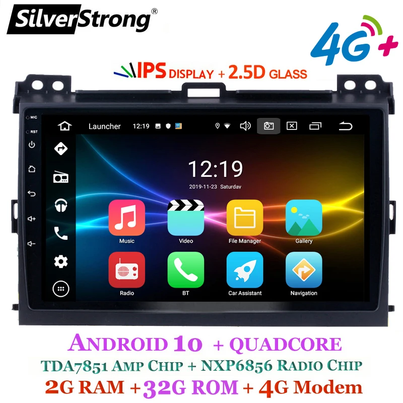 SilverStrong IPS 2.5D 4G SIM Автомобильный мультимедийный плеер для Toyota Prado 120 LandCruiser Android10 GPS